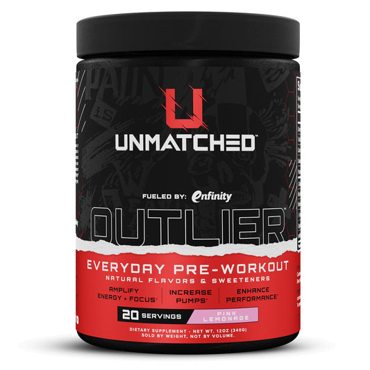 Unmatched Outlier Everyday Pre Workout Powder for Men & Women | Paraxanthine, Beta Alanine, NO3-T Nitrates | Natural Flavors & Sweeteners | 20 Servings (Pink Lemonade)