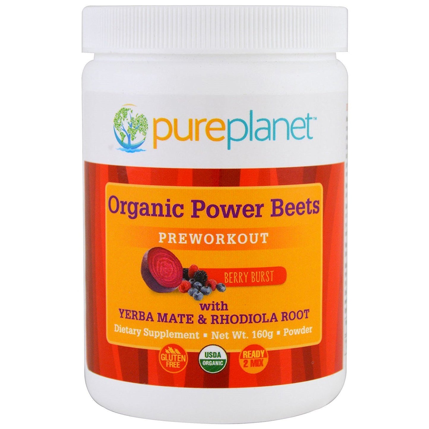 Pure Planet Organic Power Beets Preworkout Berry Burst 160 g