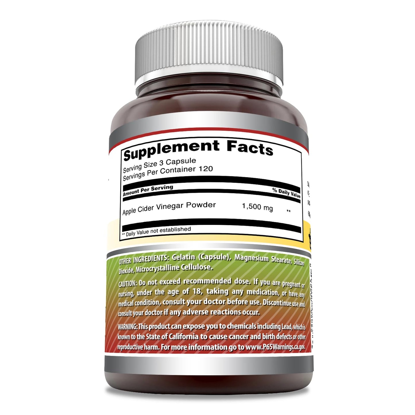 Amazing Formulas Apple Cider Vinegar 1500 mg Per Serving Supplement | Capsules | Non-GMO | Gluten Free | Made in USA (360 Count)