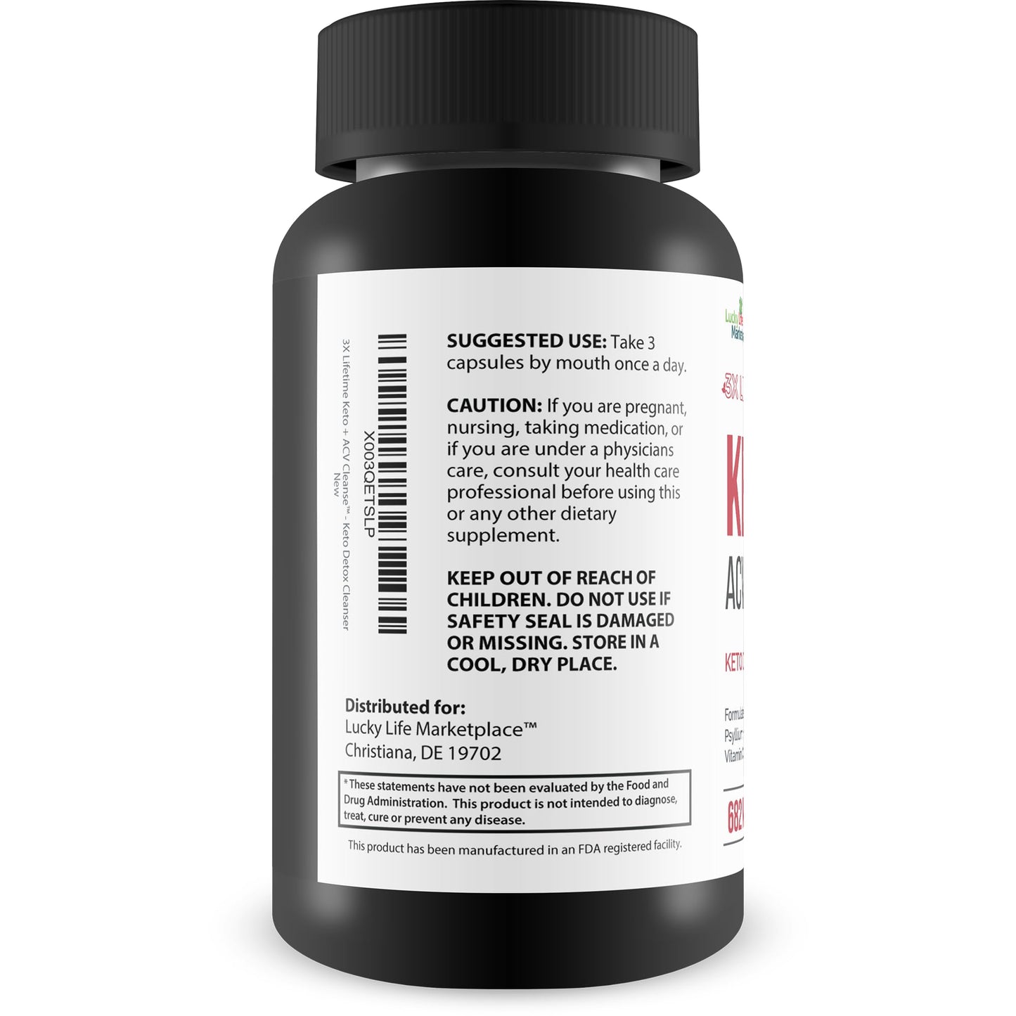 3X Lifetime Keto + ACV Cleanse - Keto Detox Cleanse for Full Body Cleansing - 90 Day Supply - Help Reduce Belly Bloat w/Psyllium Digestive Support - Promote Energy & Focus - Keto Detox Cleanser