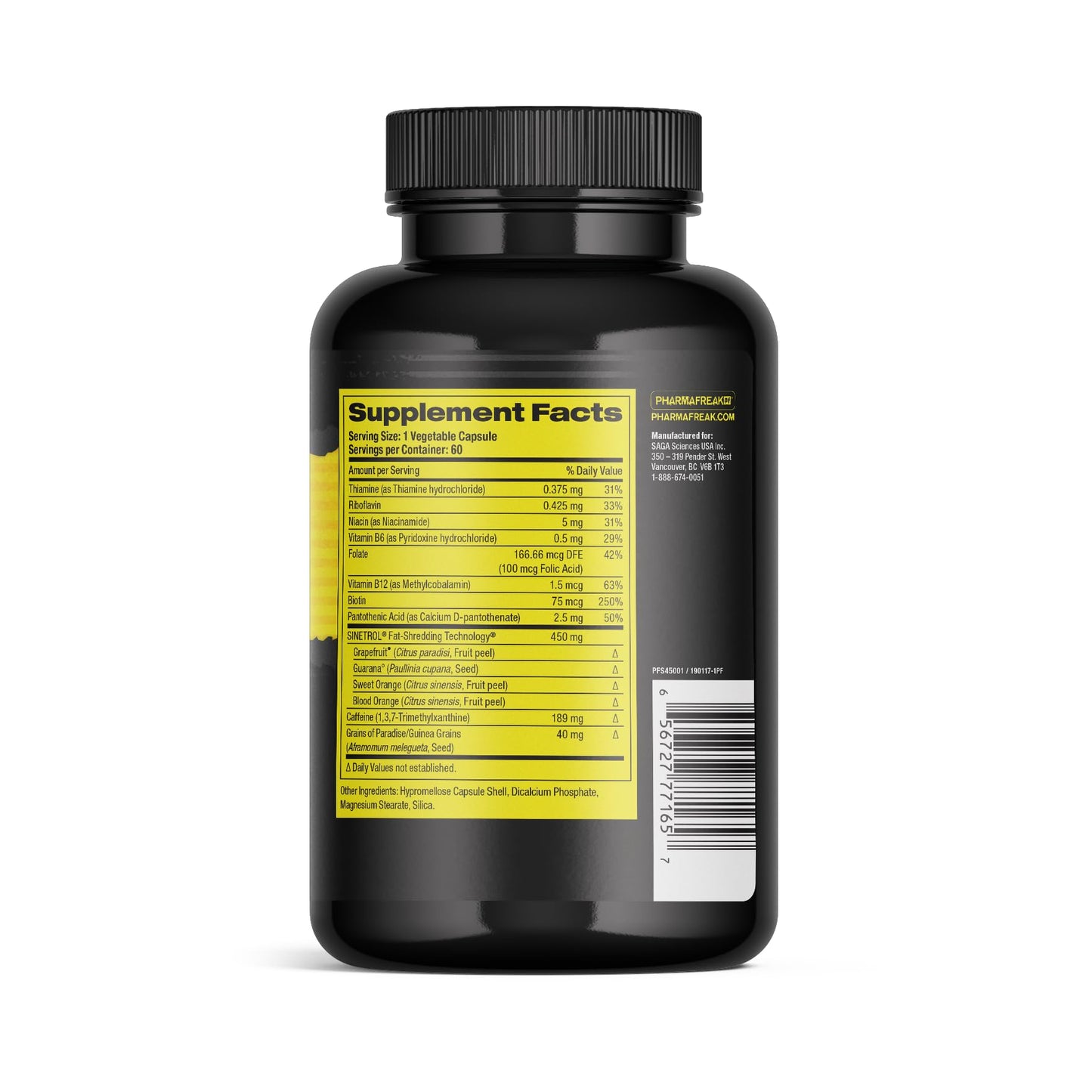 Pharmafreak RIPPED FREAK 2.0 - Hybrid Weight-Loss Supplement - USA - 60ct