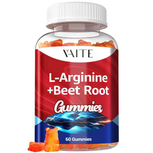 L Arginine Supplement Beet Root Gummies - Double Strength, Energy Boost, Circulation Support and Stamina, Organic Chewable Beets Supplements for Men and Women, Vegan Gummy, Non-GMO, Sugar-Free
