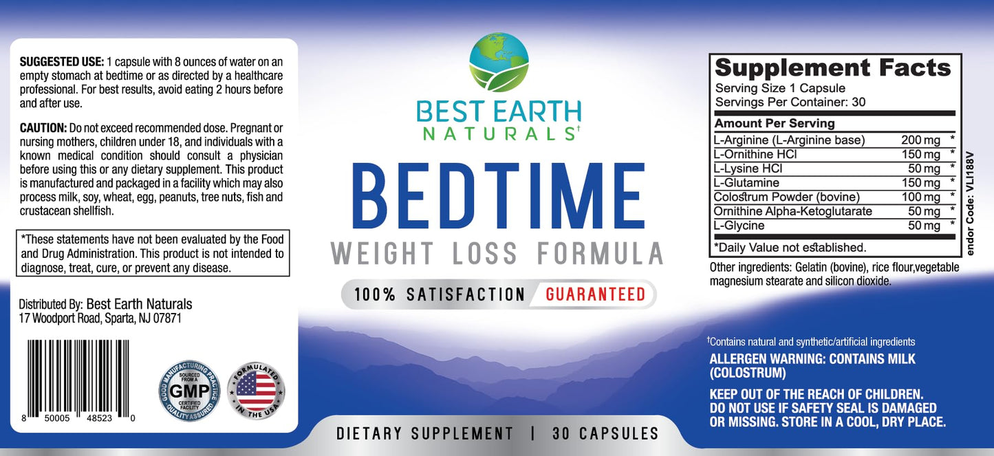 Best Earth Naturals Bedtime Weight Loss Supplement - 30 Day Supply
