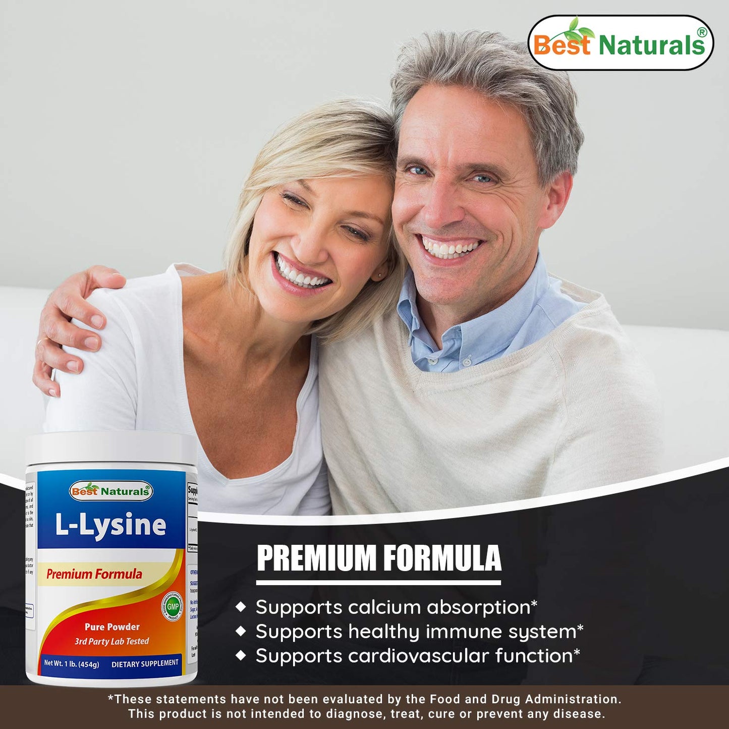 Best Naturals Lysine Powder, 1 Pound - 100% Pure (1 LB (Pack of 2))