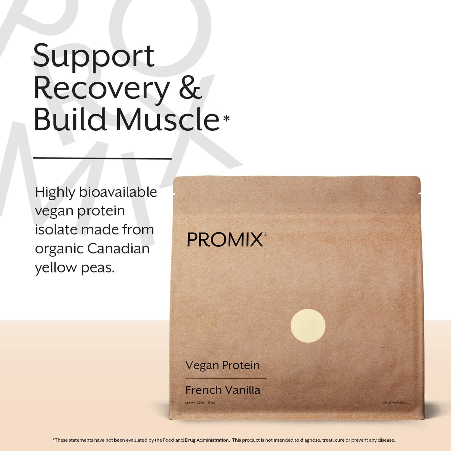 ProMix Nutrition Vegan Protein Powder, 25g Plant Based Canadian Yellow Pea Protein, Vitamin B12, BCAAs - Vanilla - 5lb Bulk