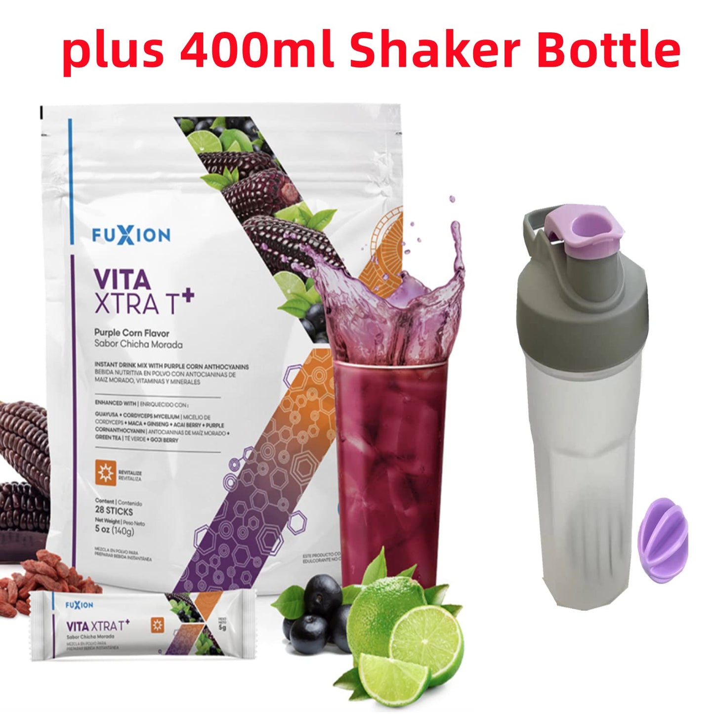 Fuxion VITA Xtra T+, Long-Lasting Energy Boost That Will Last The Whole Day, Energy Drink(VITA Xtra T+, 28 Sticks)