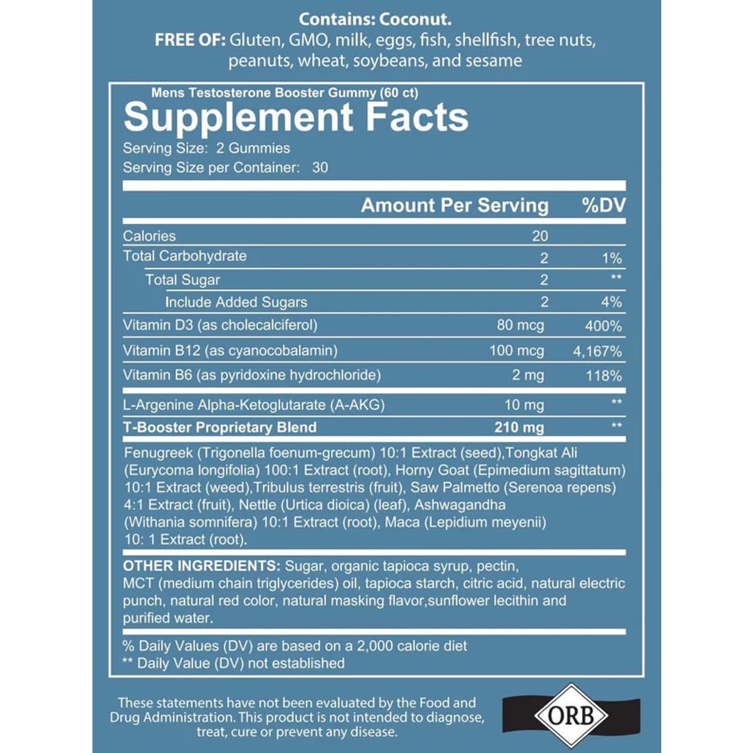4YWN Testosterone Booster Gummies Supplement for Men, Boosting Muscle Growth, Stamina and Performance with Tongkat Ali, Horny Goat Weed, Tribulus Terrestris, Fenugreek, & Maca (60 Count (Pack of 1))