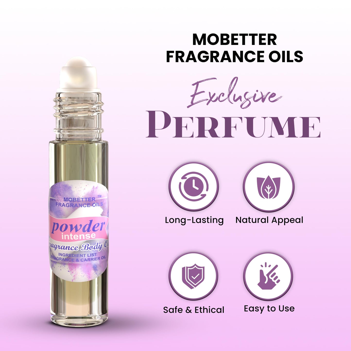MOBETTER FRAGRANCE OILS Powder Intense fresh scent Perfume Fragrance Body Oil Unisex
