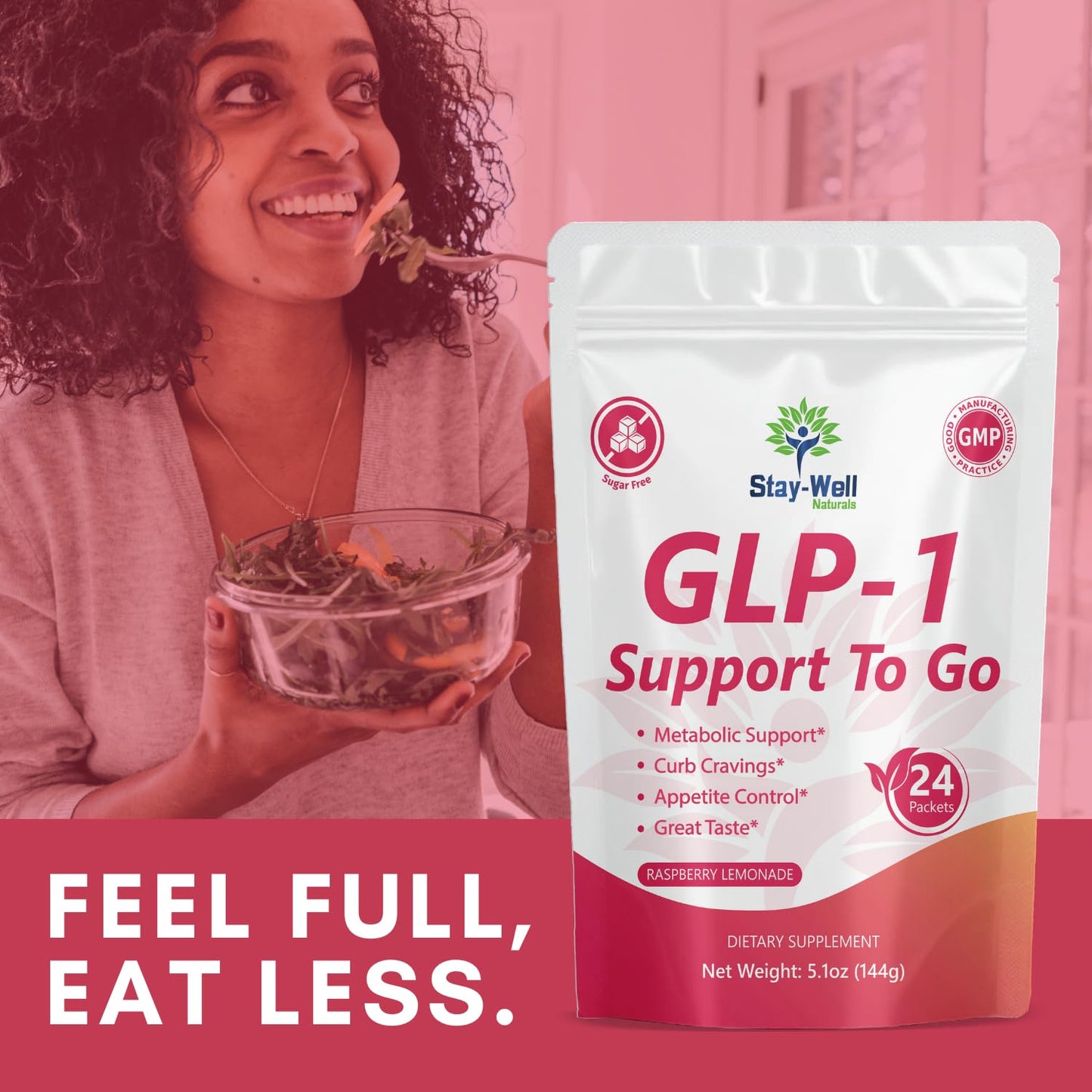 GLP-1 Supplement | Activate GLP-1 Production Naturally | GLP 1 Booster Drink Mix to Control Appetite and Cravings | Great Tasting Metabolic Support Formula [Raspberry Lemonade]