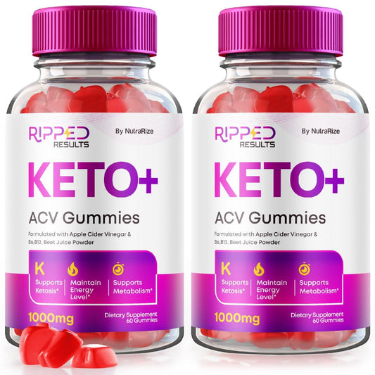 NutraRize (Pack of 2 Ripped Results Keto ACV Gummies Advanced Weight Loss, RippedResults Reviews (120 Gummies)