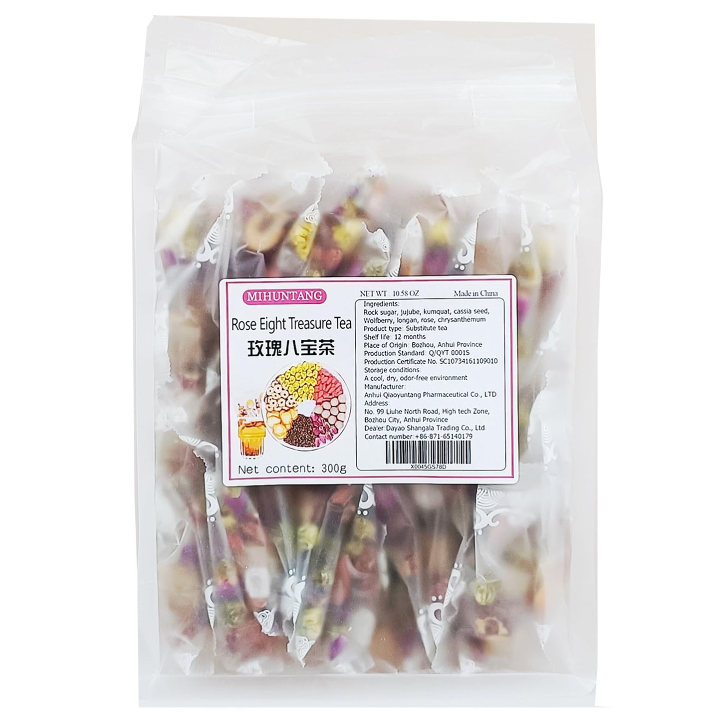 Rose Ba bao Tea 1058 oz 10g30packets Eight Treasure Tea Rose dried longan red dates chrysanthemums goji berries Combination tea
