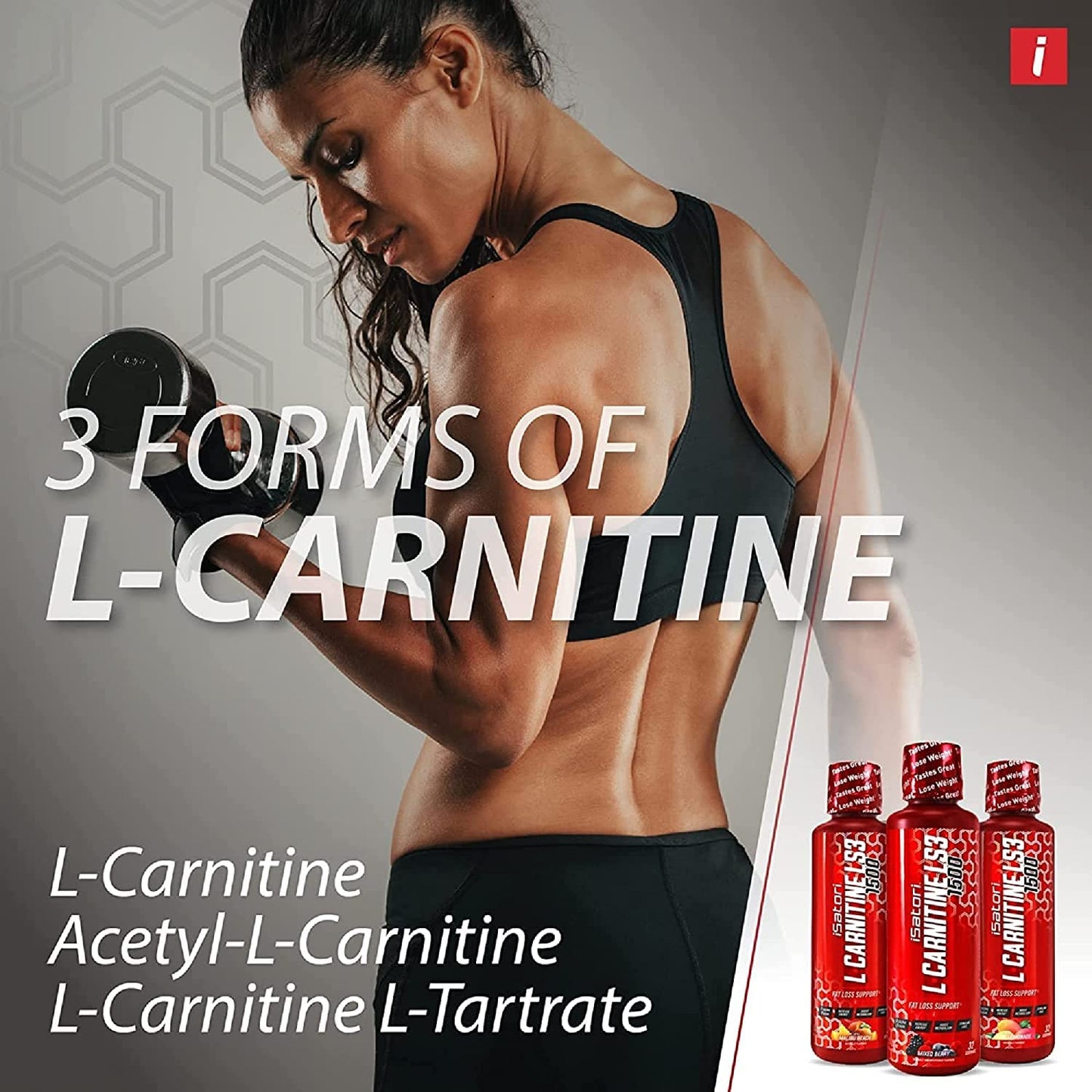 iSatori L-Carnitine LS3 3000, Liquid L-Carnitine with Acetyl L-Carnitine, L-Carnitine L-Tartrate, Stimulant Free Pre Workout, No Calories, Sugar, Gluten, Keto-Friendly, Bombsicle Flavor (32 Servings)