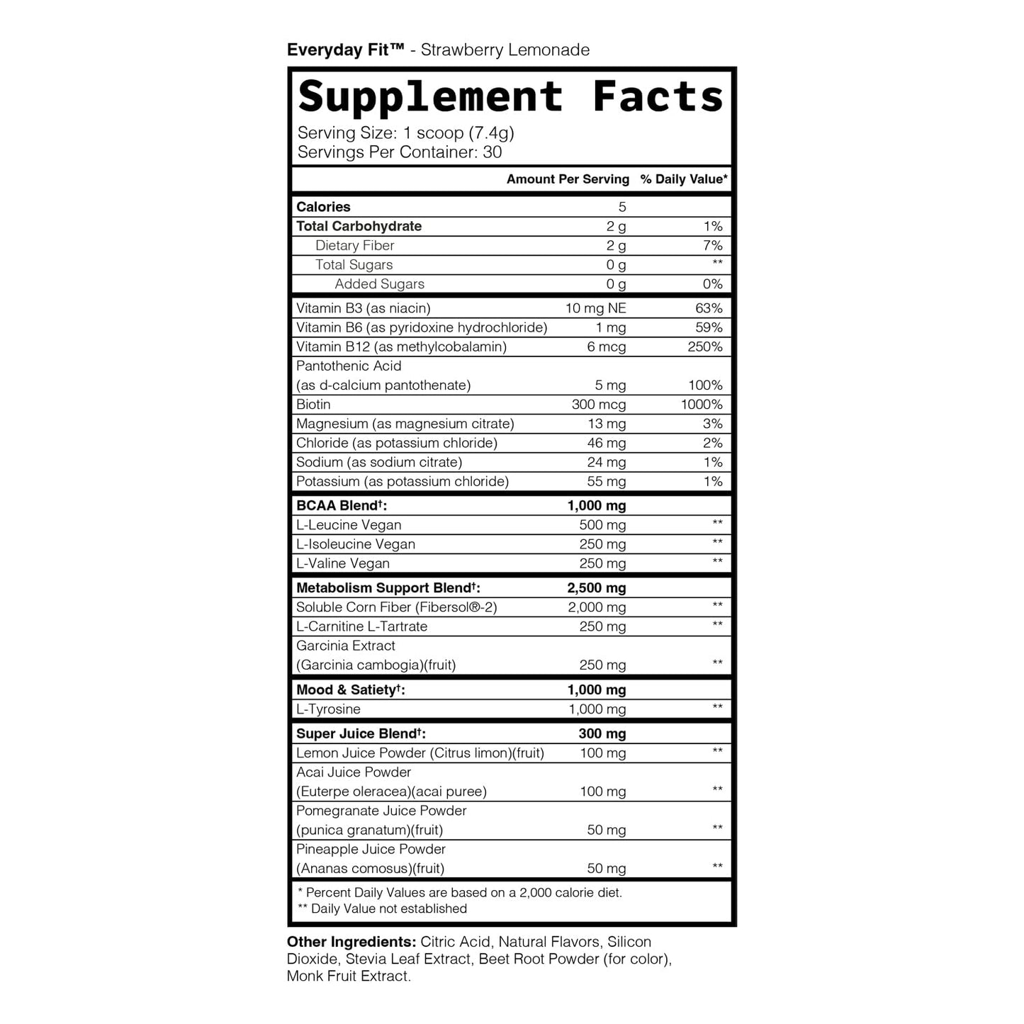 TRULEAN Everyday Fit Water Enhancer Sugar Free Electrolyte Powder Drink BCAA Blend Keto Amino Acid Supplement Delicious Strawberry Lemonade 30 Servings (Pack of 1)