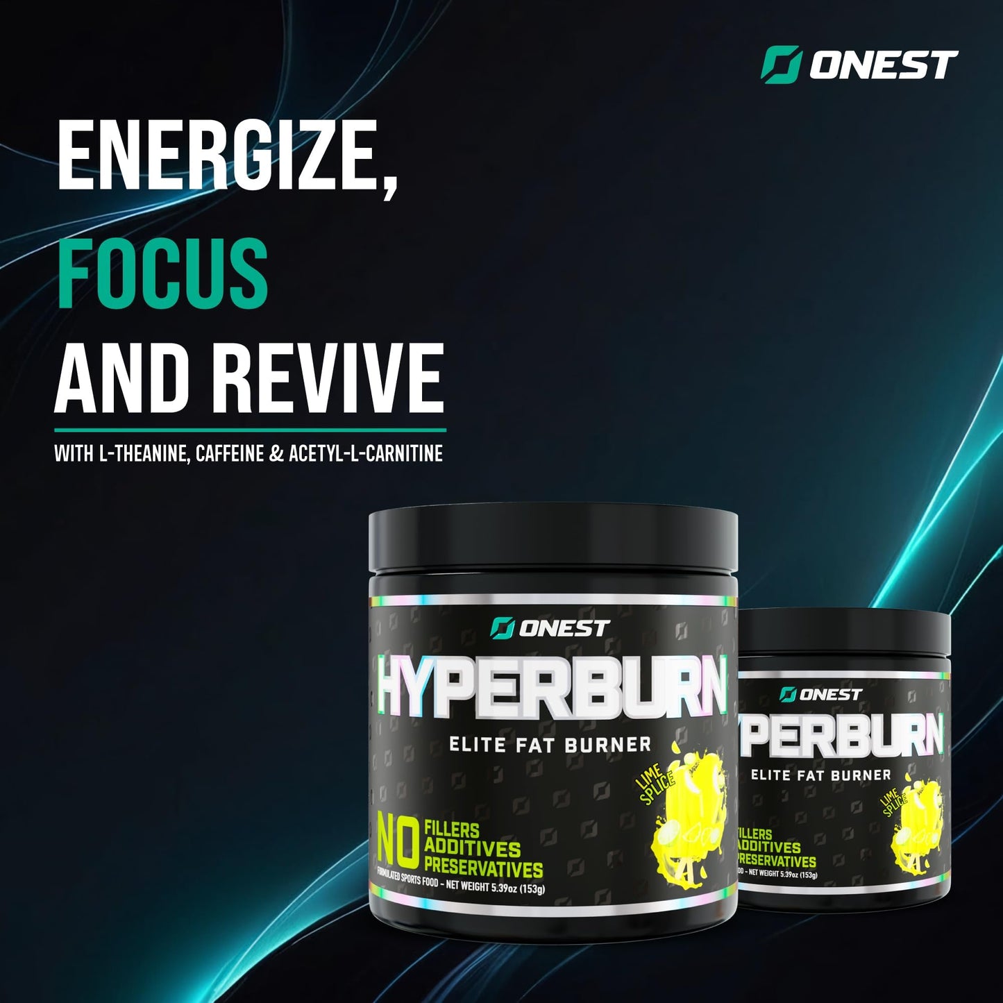 ONEST Hyperburn Thermogenic Powder - 153g (30 Servings) Enhanced Energy Boost & Performance Support Supplement, Sports Nutrition Powder