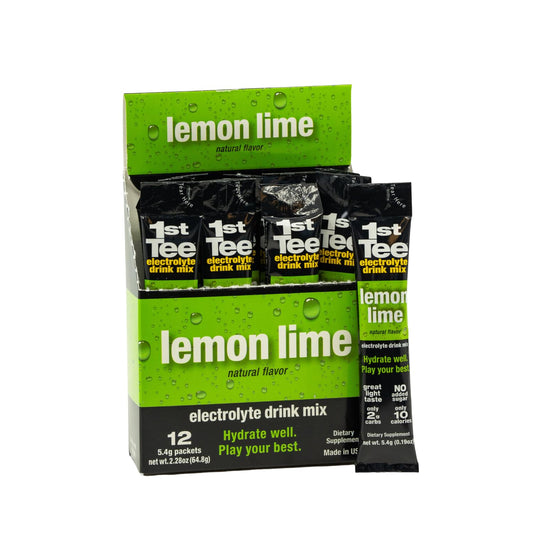 1ST TEE Electrolyte Lemon Lime Drink Mix Flavor, Electrolytes Powder Packets with No Sugar, Ideal for Sports Nutrition, Water Hydration Packets with Vitamins (B3, B6, B5, and B12), Pack of 12