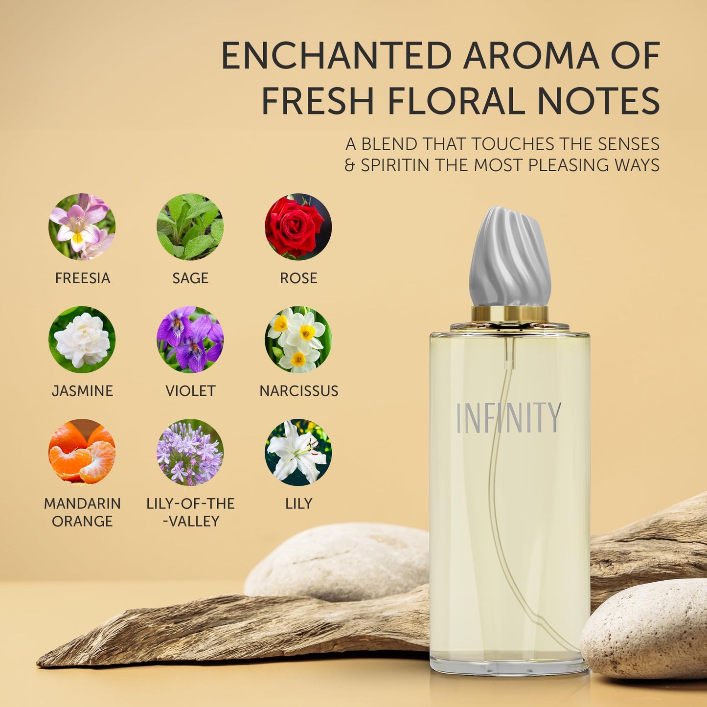 Sandora Fragrances Womens Perfume - INSPIRED by ETERN Perfume for Women - Floral, Romantic, Timeless, Elegant - Freesia, Mandarin Orange, Sage, Green Notes - 100ml (3.4oz)