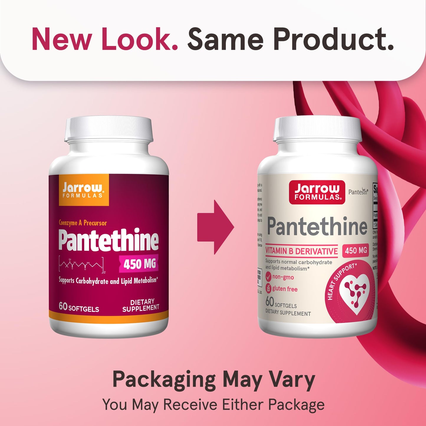 Jarrow Formulas Pantethine 450 mg - Derivative of Vitamin B5 - 60 Servings (Softgels) - Support Heart Health, Carbohydrate & Lipid Metabolism - Coenzyme A (CoA) Precursor - Pantothenic Acid Supplement