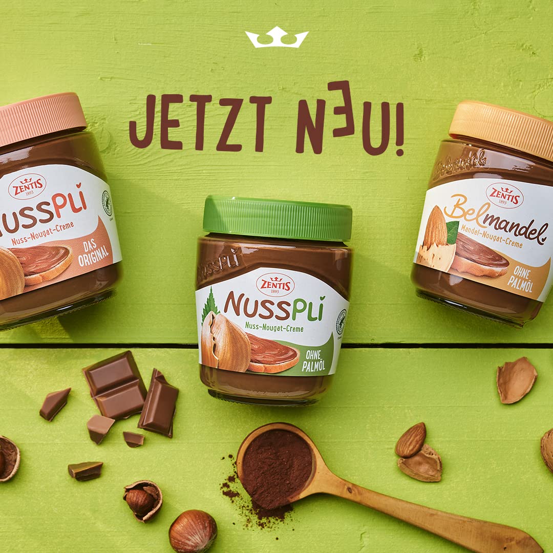 Zentis Belmandel Almond Nougat Cream without palm oil  Bread Nut Spread 2 x 300g 2116 Oz  Germany