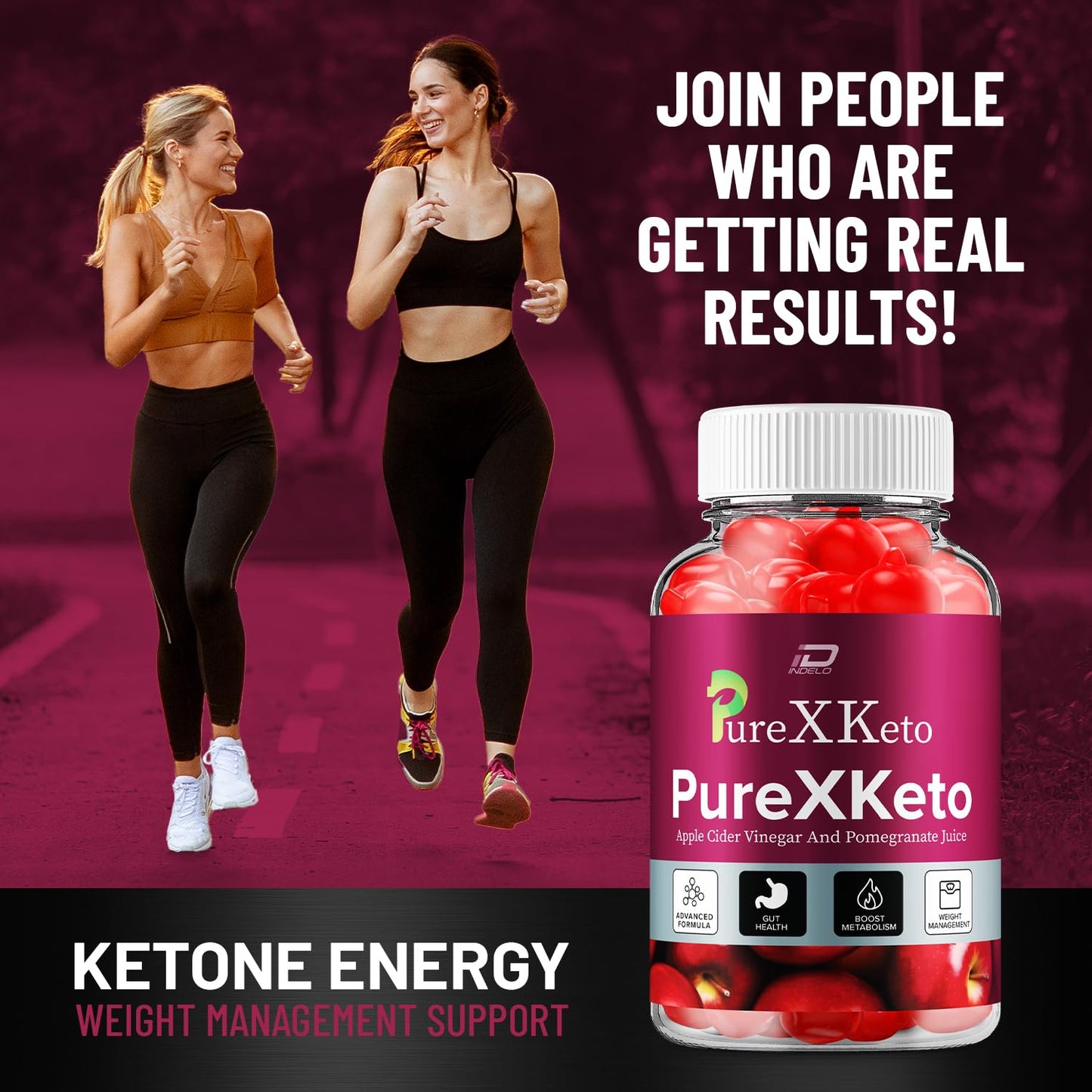 PureXKeto ACV Gummies Dietary Supplement - PureX Keto Keto ACV Gummies with Apple Cider Vinegar & Pomegranate Juice, Pure X Keto Gummies Reviews, Advanced Weight Management (1 Pack - 60 Gummies)