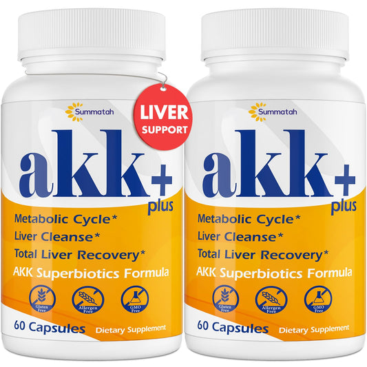 Akk+ Superbiotics Liver Detox, Akkermansia Probiotic 20 Billion Afu with Milk Thistle, Taraxasterol, GLP1 supplement, for Liver Cleanse Detox & Repair & Renew, Antioxidant, Gut, Skin Health, 120 Count