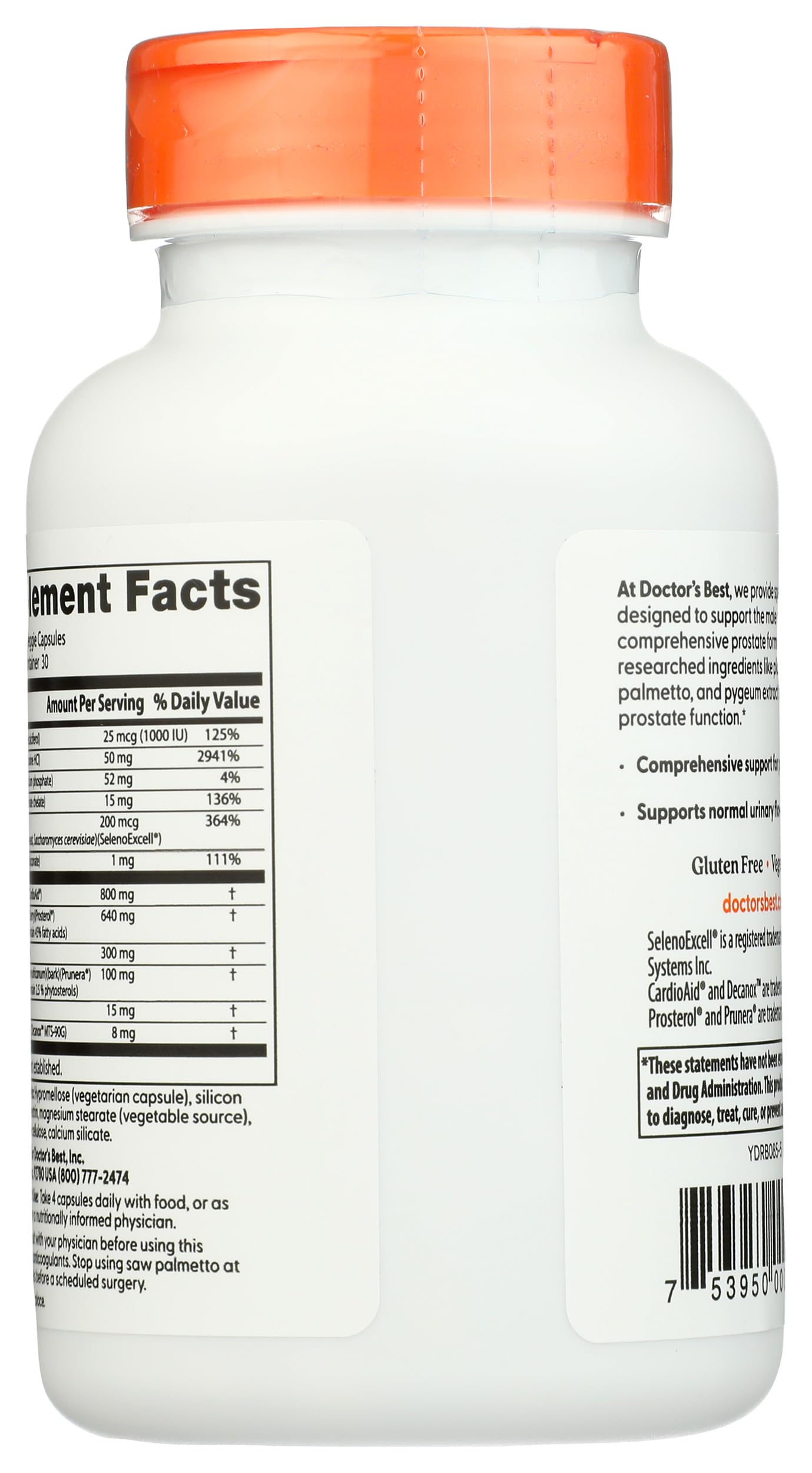 Doctors Best Comprehensive Prostate Formula with SelenoExcell and CardioAid, Supports Prostate Health, Gluten Free, Vegetarian 120 Veggie Caps