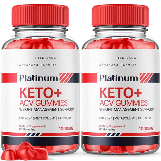 (2 Pack) Platinum Keto ACV Gummies, Platinum Keto+ACV Gummies for Advanced Weight Loss, Platinum Keto Supplement, Platinum Maximum Strength Gomitas, Platinum Advanced Formula Reviews (120 Gummies)