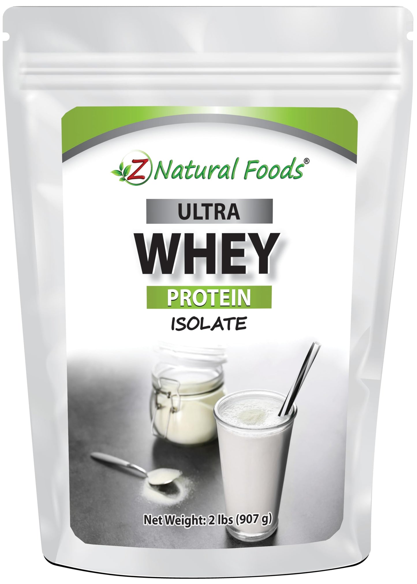 Z Natural Foods Ultra Whey Protein Isolate Powder - Pure, Unflavored, Unsweetened Whey Protein Powder - Flavorless Whey Isolate with Vital Proteins for Fitness, Sports Nutrition, Immune Support, 2 lbs