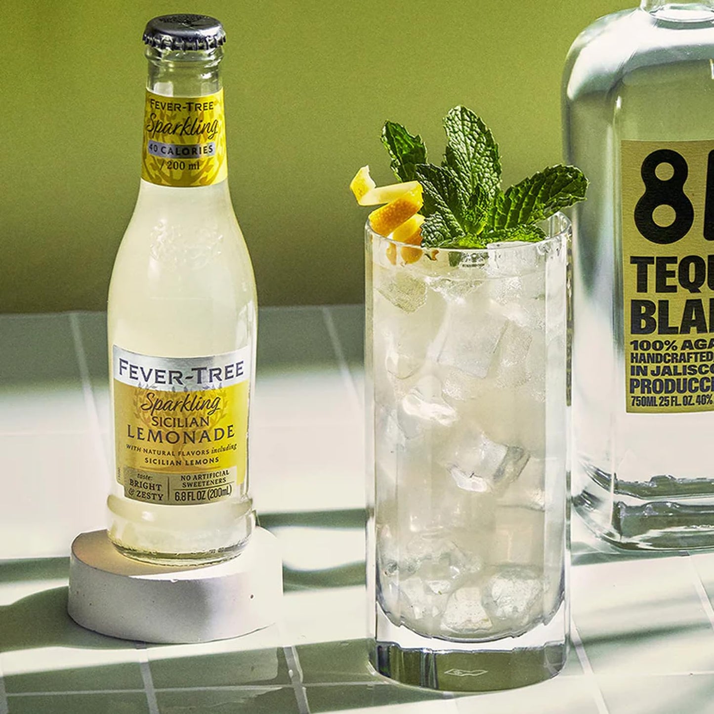 Fever Tree Sparkling Sicilian Lemonade  Premium Quality Mixer and Soda  Refreshing Beverage for Cocktails  Mocktails 200ml Bottle  Pack of 15