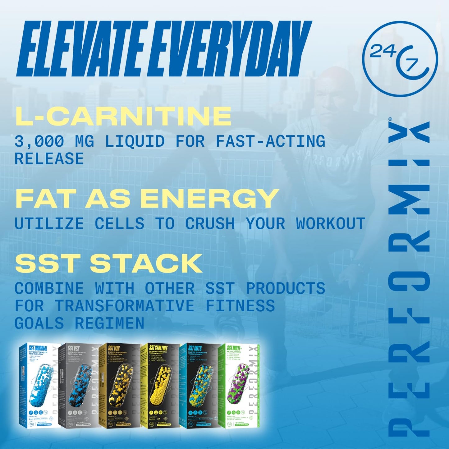 PERFORMIX SST Boost Liquid L-Carnitine - Fast-Acting Energy, Improves Memory and Focus, Stimulant-Free Formula for Men & Women, Ice Berry Flavor, 31 Servings