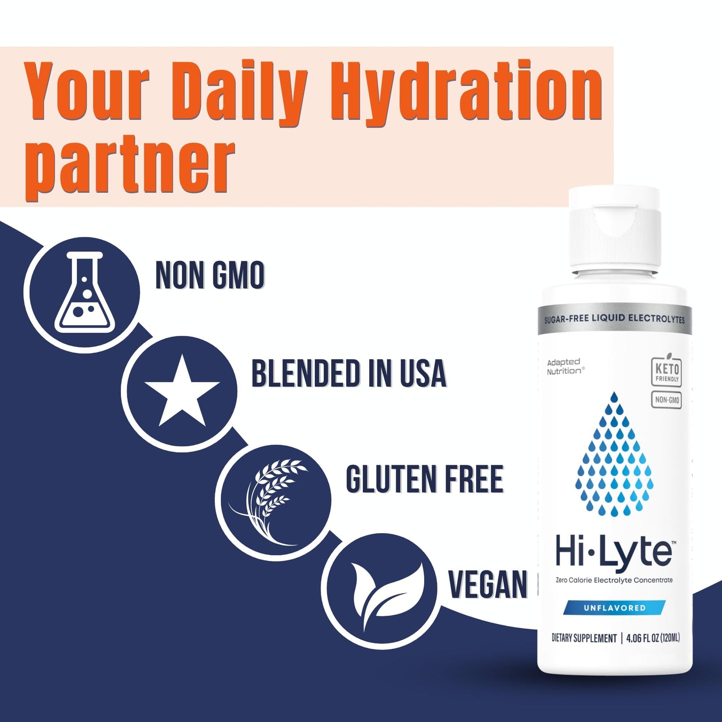 Hi-Lyte Concentrate Electrolyte Supplement for Immune Support and Rapid Hydration (3 Bottles) | NO Calories NO Sugar | 20%+ More Potassium, Magnesium & Zinc | 144 Servings