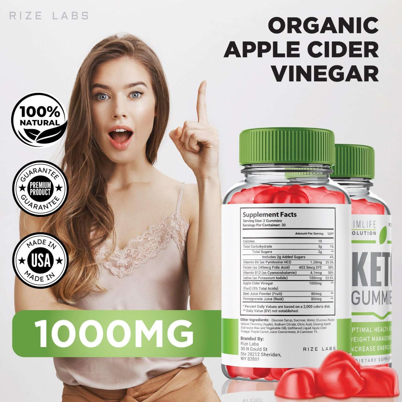 rize labs - SlimLife Evolution Keto Gummies for Advanced Weight Loss, Keto ACV Used to Improve Health and Increase Energy Levels (180 Gummies)