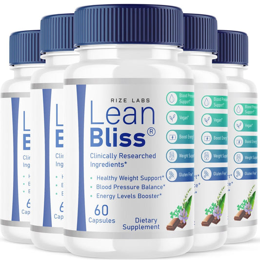 (5 Pack) Lean Bliss Weight Loss Pills, Lean Bliss Fat Burning Formula, LeanBliss Advanced Metabolism Capsules For Natural Weight Management & Blood Support, LeanBliss Dietary Supplement (300 Capsules)