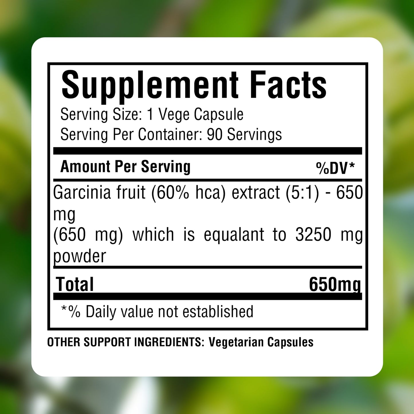 Herbsforever Garcinia Cambogia Health Supplement 90 Vege Capsules
