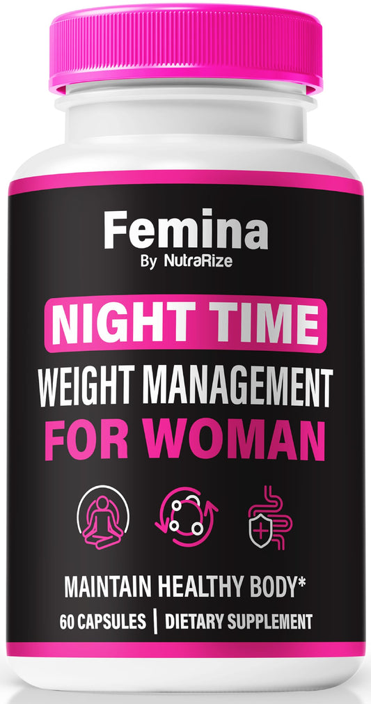 Femina Nighttime Capsules, Official Femina Night Time Pills for Women, Premium Ingredients to Support Overall Health, Fitness & Wellbeing, All-Natural Keto Pastillas Review (60 Capsules)