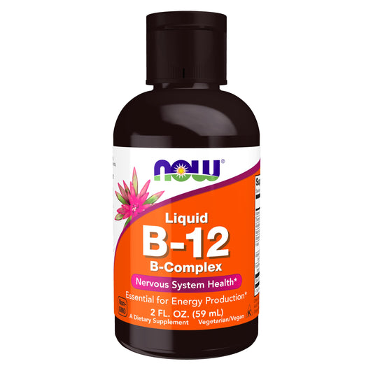 NOW Foods Supplements, Vitamin B-12 Complex Liquid, Energy Production*, Nervous System Health*, 2-Ounce
