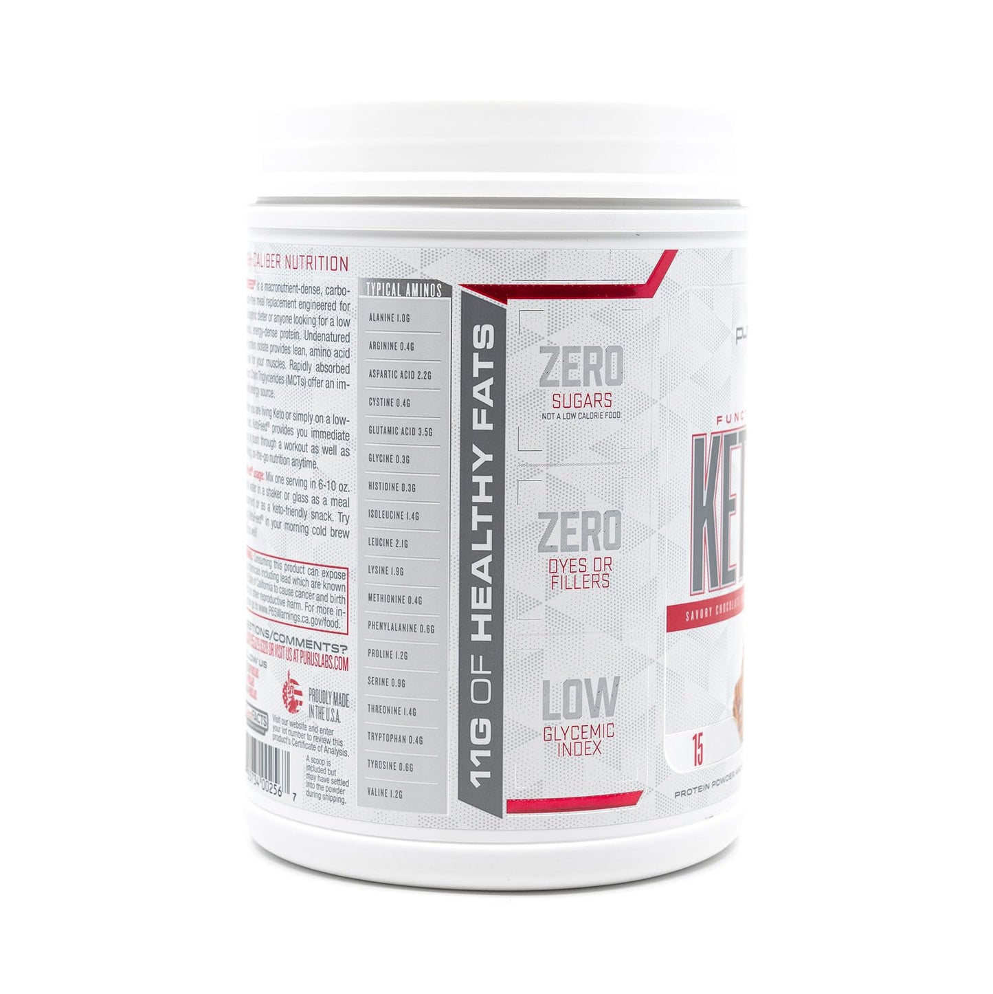Purus Labs KetoFeed Protein | Keto Low Glycemic Protein Meal Replacement | Low Carb, 0 Sugars | Added MCTs | 20g Whey Protein (Savory Chocolate Cream)