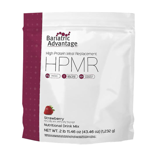 Bariatric Advantage High Protein Meal Replacement Drink Mix, Protein Powder Whey Isolate for Gastric Bypass and Sleeve Gastrectomy Patients, 27g Protein, Lactose Free - Strawberry - 28 Servings