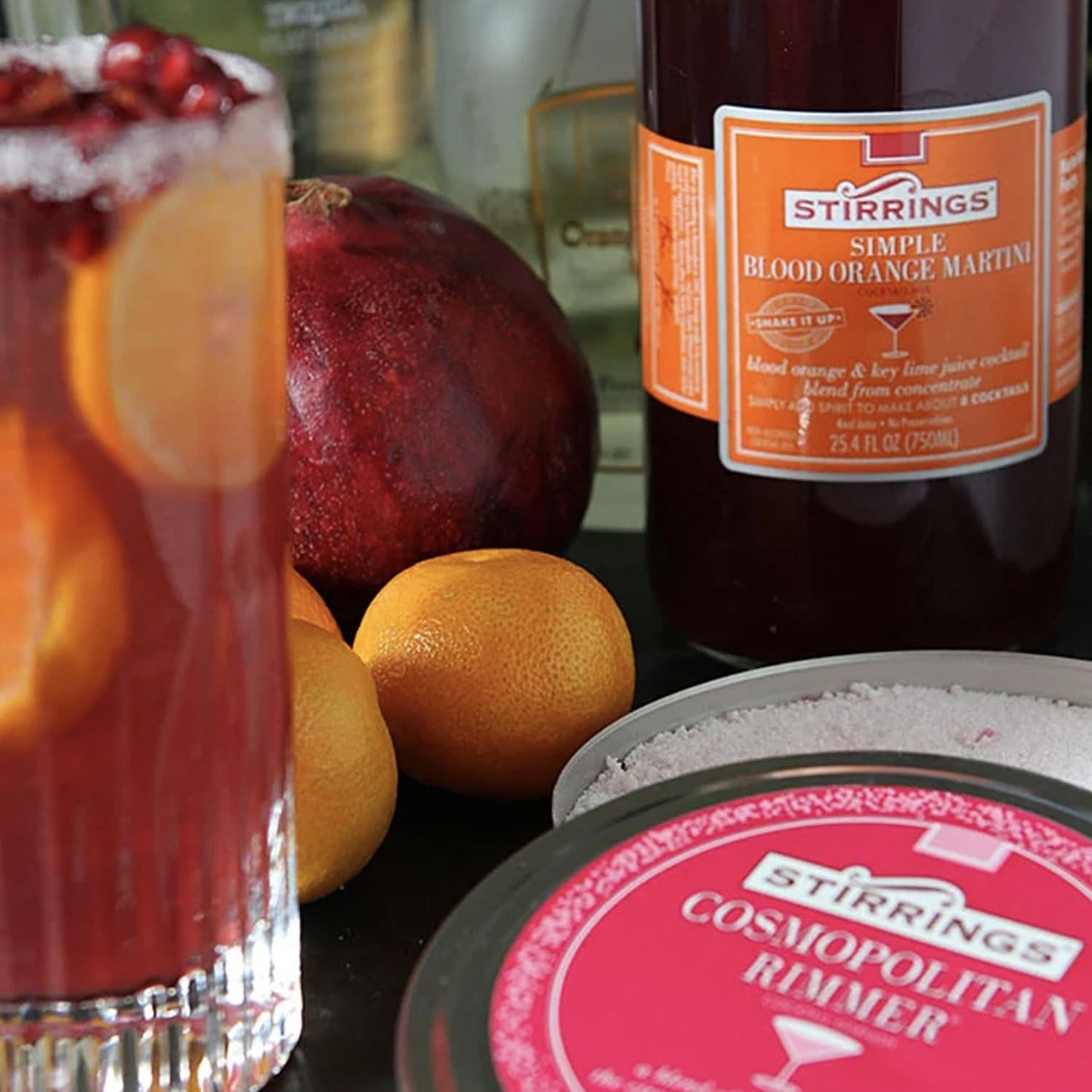 Stirrings 2 Pack Blood Orange Cocktail Mix 750ml Bottles  Real Juice No Preservatives  90 Calories  Drink Mixer