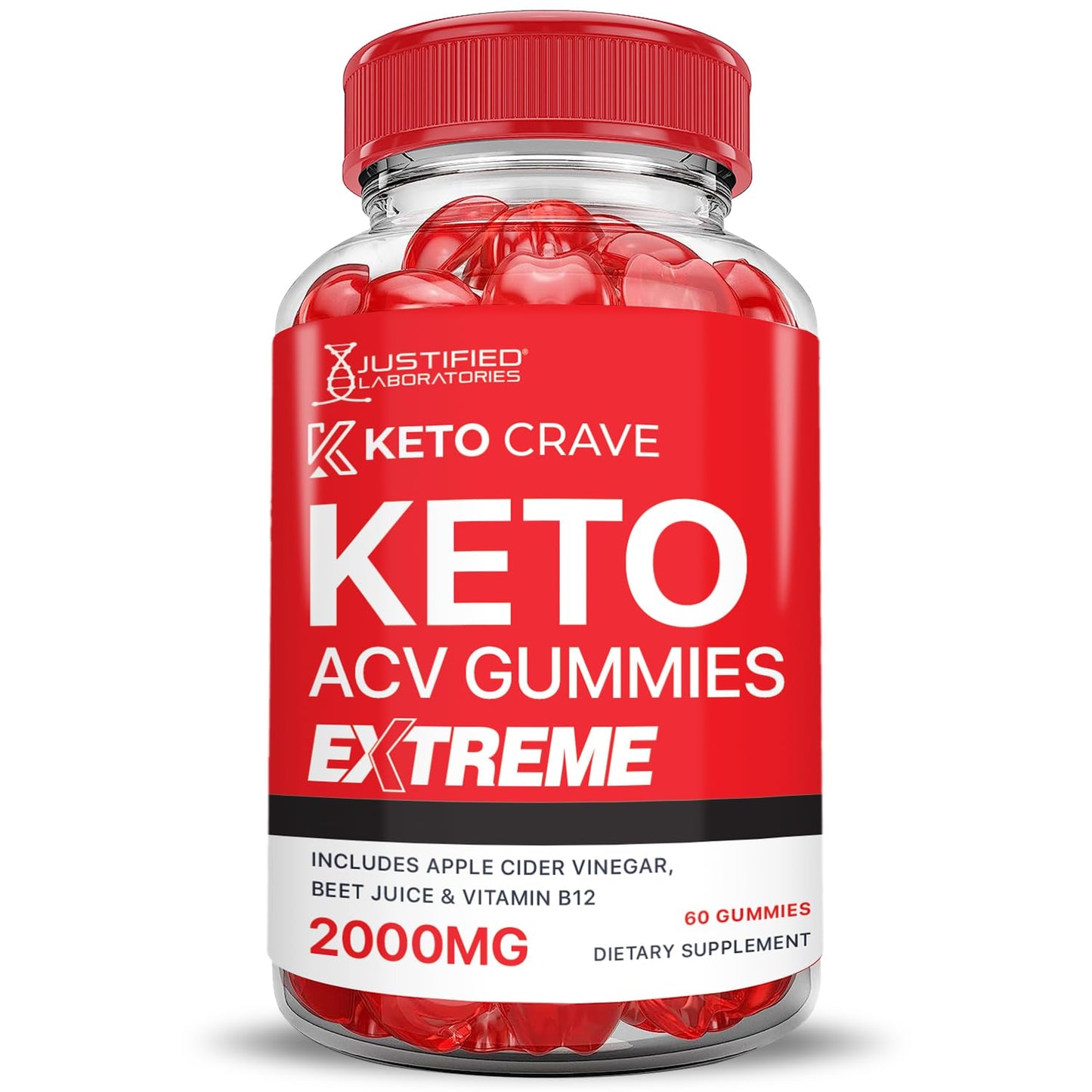 (5 Pack) Keto Crave Keto ACV Gummies Extreme 2000MG Keto Crave Keto Gummies Advanced Formula Apple Cider Vinegar with Pomegranate Beet Juice Powder B12 Vegan Non GMO 300 Gummys