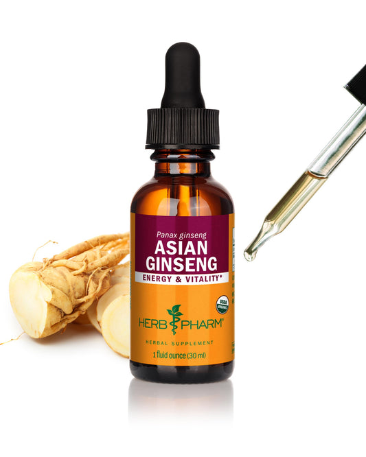 Herb Pharm Asian (Panax) Ginseng Liquid Extract for Energy and Stamina Support - 1 Ounce