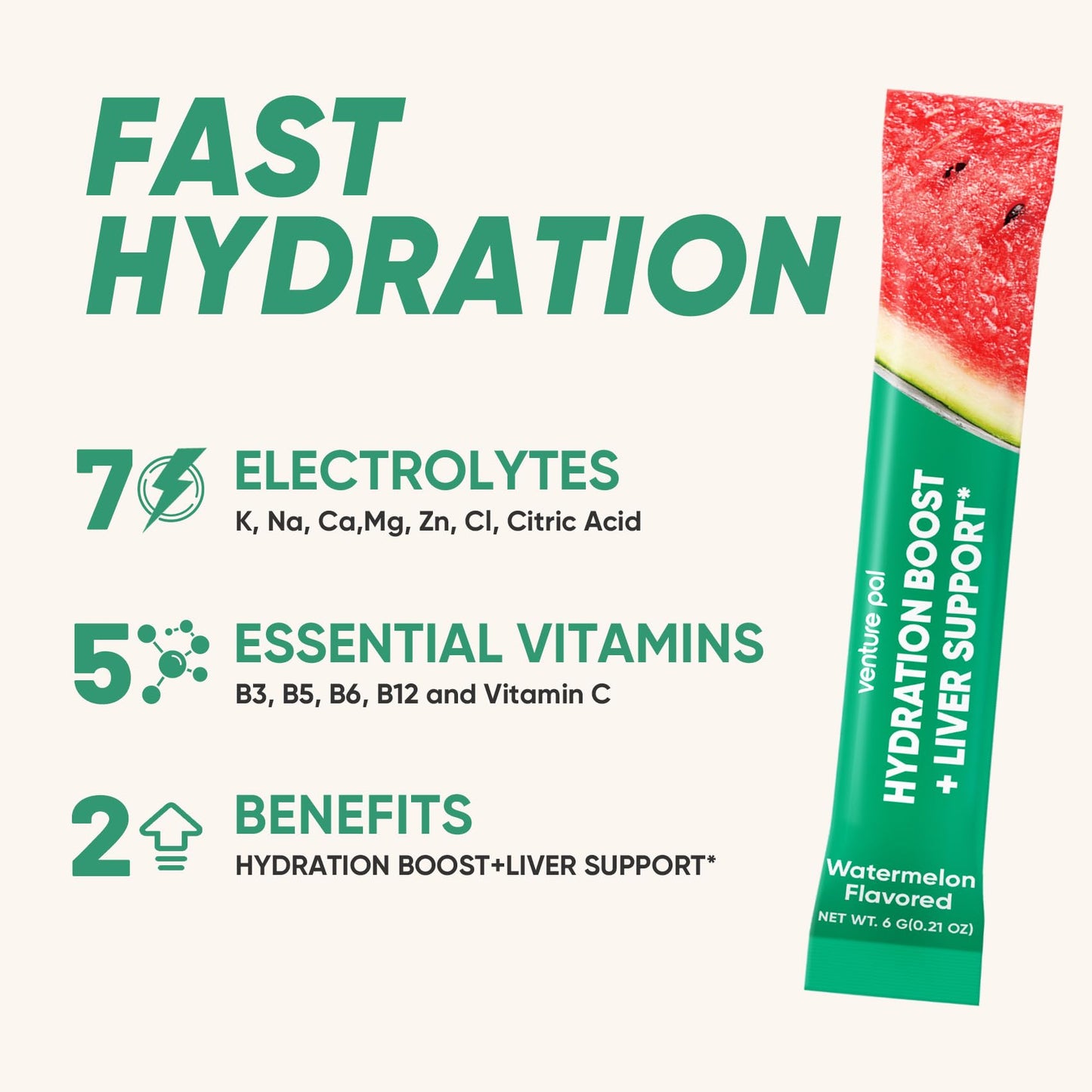 Venture Pal Weekend Recovery Electrolyte Powder Packets, Liquid Daily IV Drink for Rapid Hydration & Liver Support with Milk Thistle - 5 Vitamins & 7 Electrolytes, No Sugar, Keto Friendly, 12 Sticks