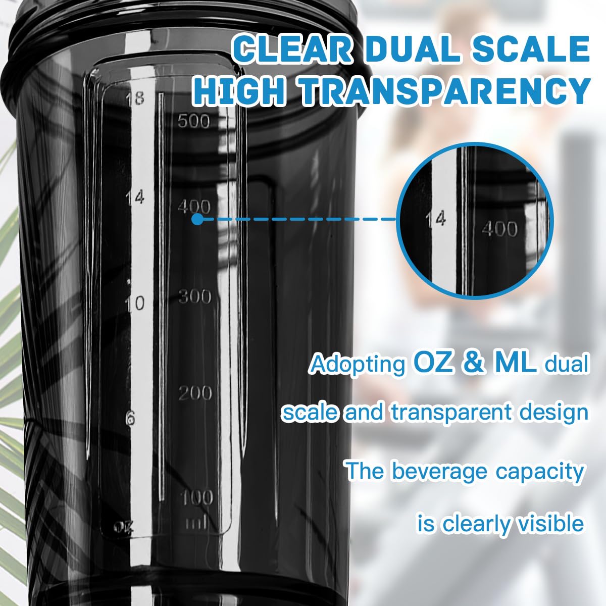 Warrior Mental Health Awareness 18 Ounce Shaker Bottle Drink Mixer Leak-proof Pre Workout Protein Shakes Meal Replacement Shakes Bottles 500ML/18 Oz Black