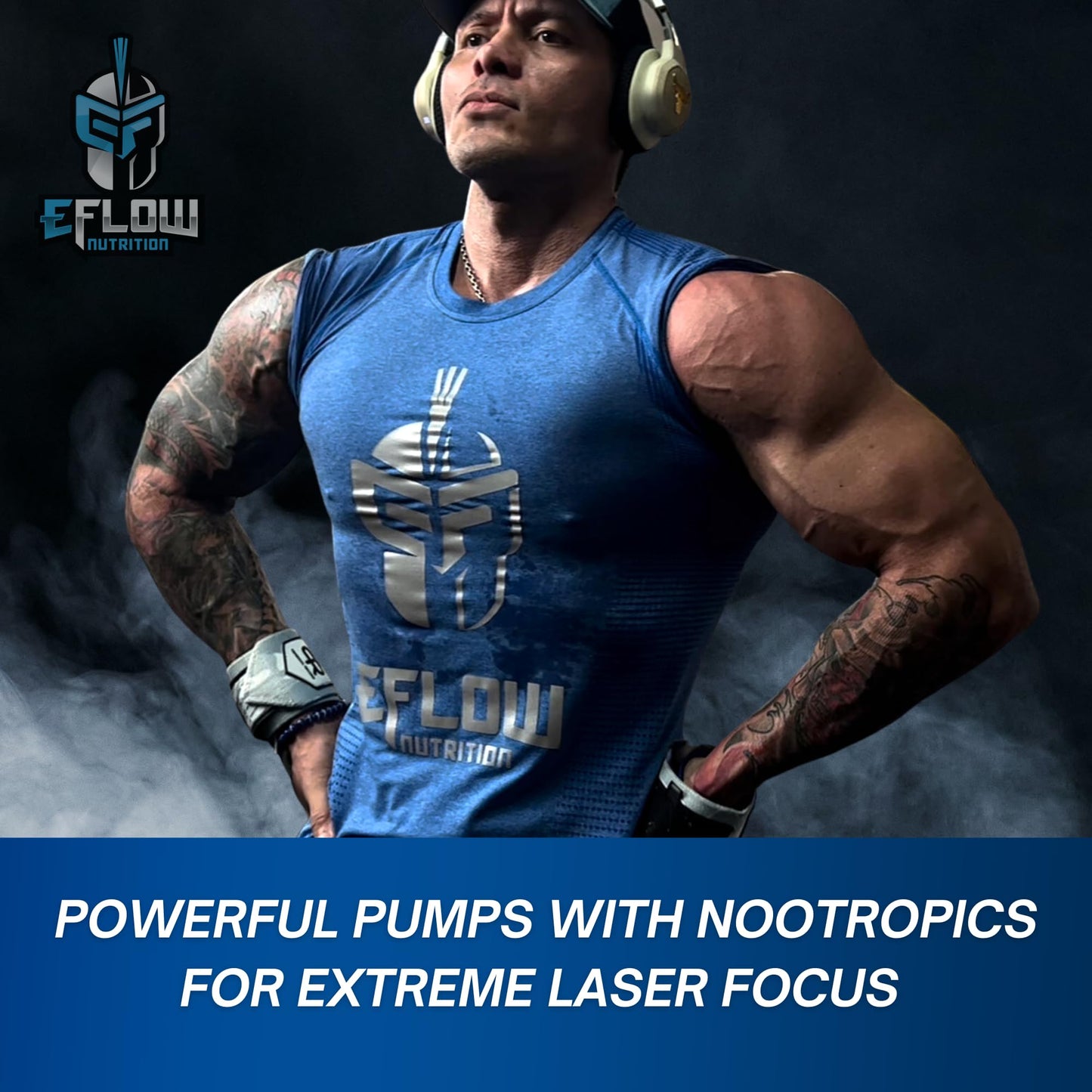 eFlow Nutrition Enflate Stimulant Free Preworkout Supplement - Pump and Focus Nootropic Pre Workout Powder to Boost Focus for Men & Women - Sour Watermelon (30 Servings)