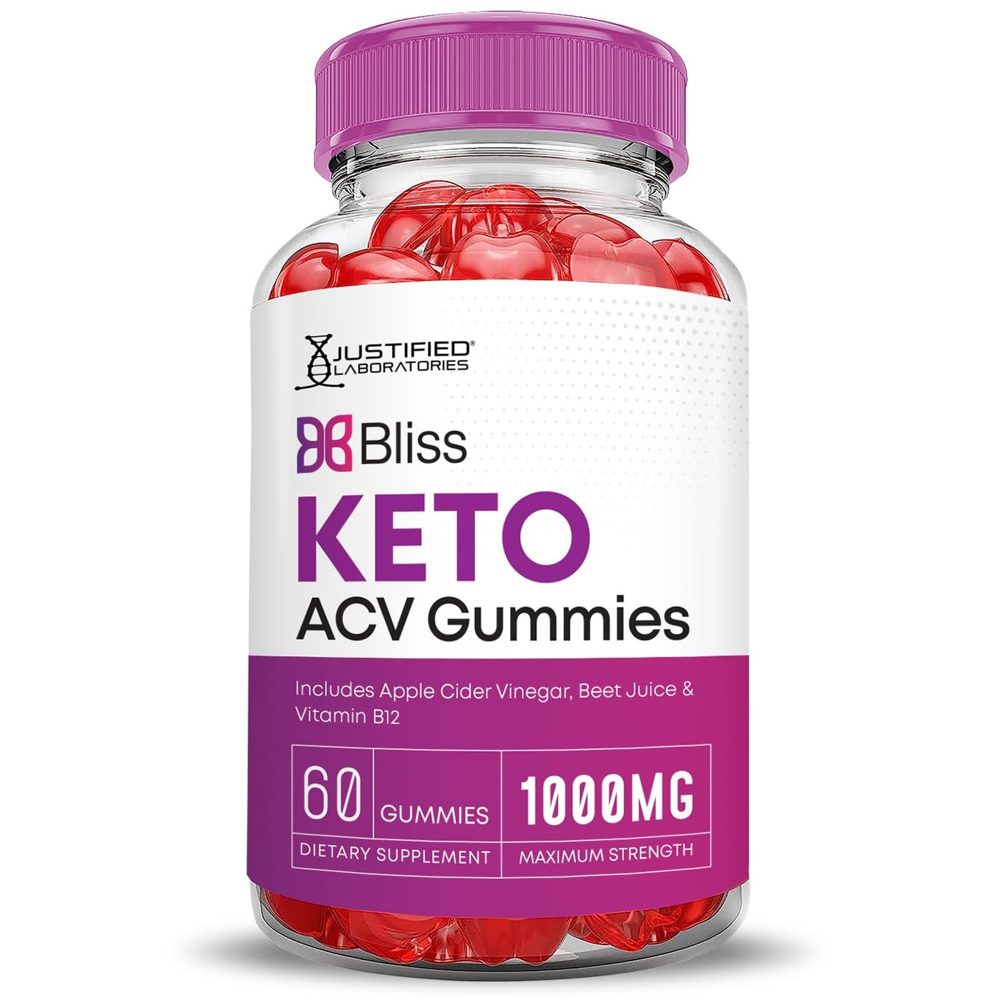Bliss Keto ACV Gummies Advanced Formula 1000MG Bliss Keto Gummies Apple Cider Vinegar Boost Formulated with Pomegranate Beet Juice Powder B12 Vegan Non GMO 60 Gummys