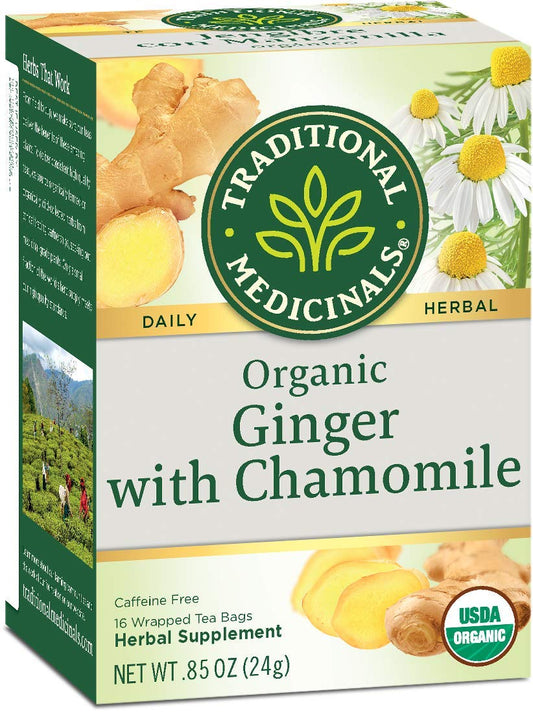 Traditional Medicinal Organic Ginger with Chamomile Tea  16 Bags
