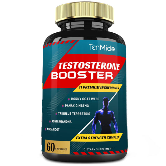 Tenmido Testosterone Booster for Men- Natural Stamina, Endurance & Strength Supplement - Muscle Building Growth, Increasing Performance, Boosts Energy
