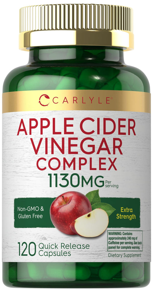 Carlyle Apple Cider Vinegar Complex Capsules | 120 Pills | with Cayenne and Ginger | Non-GMO & Gluten Free Supplement