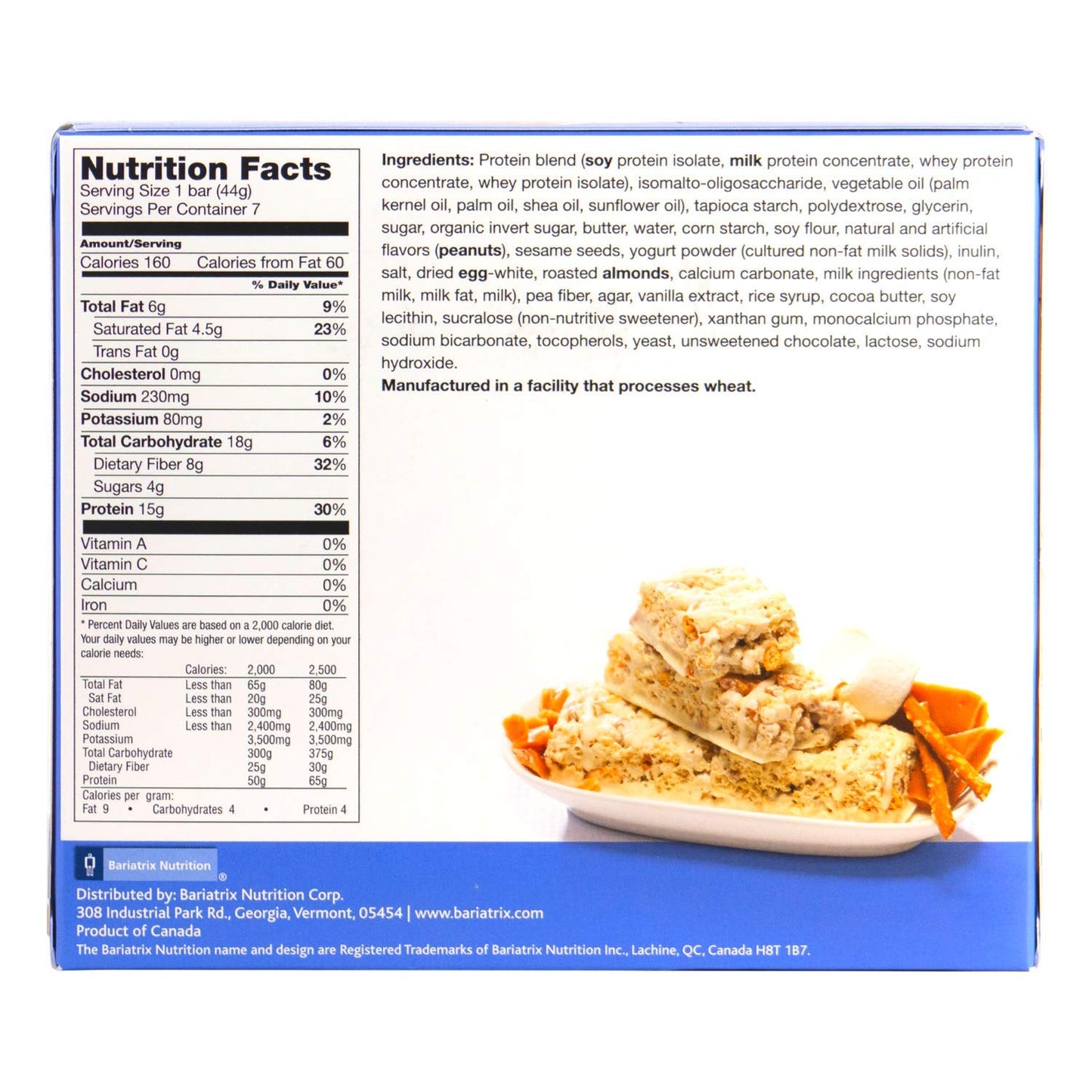 Proti Fit VLC - Salted Toffee Pretzel Low-Carb 15g Protein Diet Bar - High Fiber Weight Loss Snack/Post Workout Protein Bar Bar - Gluten Free (7 Count)