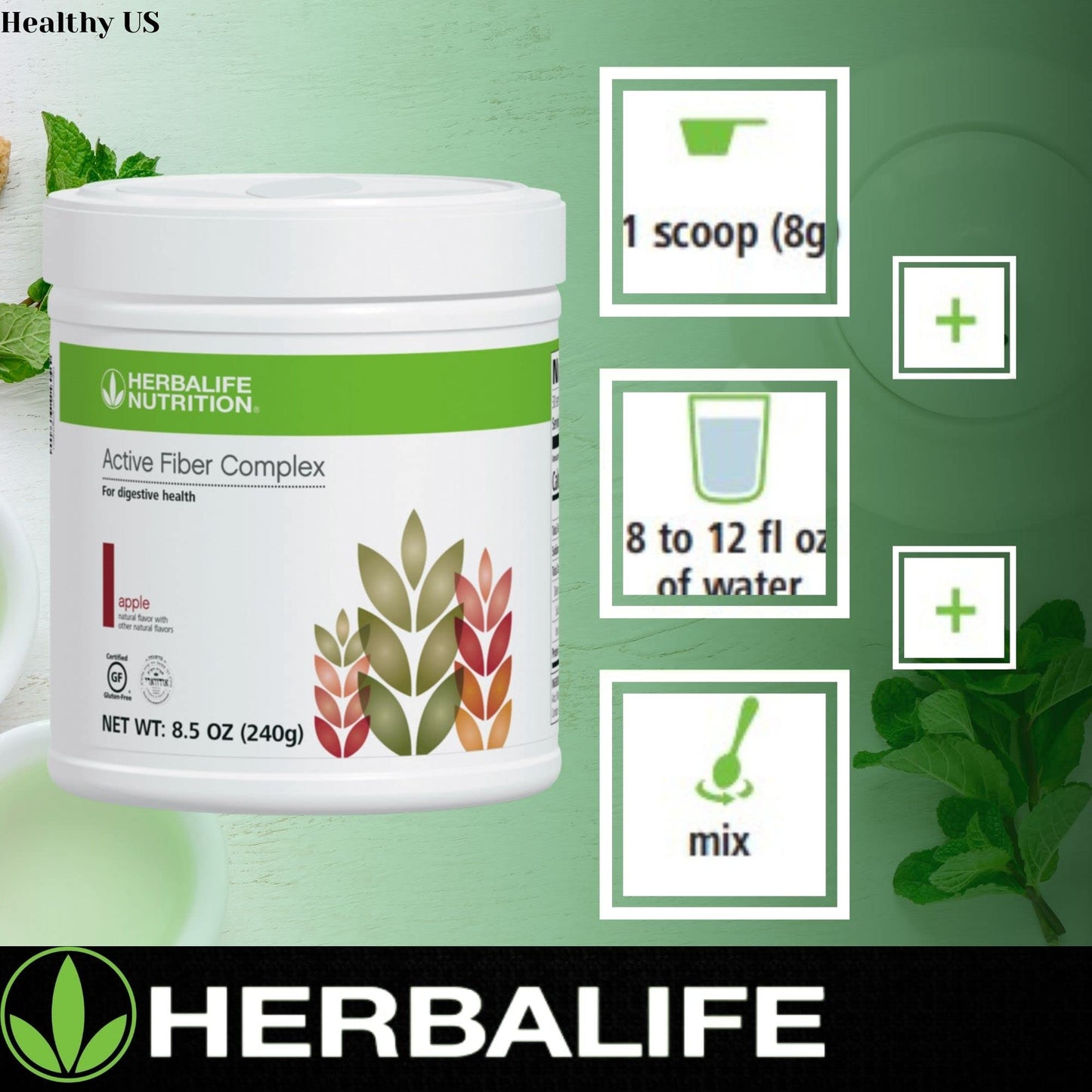 Herbalife Active Fiber Complex Apple Flavor (7.4 OZ 210g)