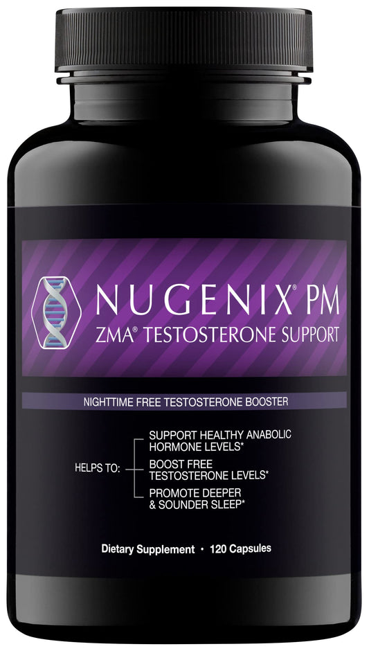 Nugenix PM ZMA - Nighttime Free Testosterone Booster and Sleep Support, 120 Count